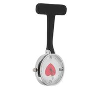 BESPORTBLE Mesa de Enfermera de Silicona Fob Watch para Enfermeras Fregar acortar médico Mirar Reloj de enfermería Relojes Fob para Enfermeras Clip en el Reloj Metal Black