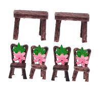 BESPORTBLE Mesa y Silla Miniatura De Resina Decoración para Jardín Exterior Adornos Paisajísticos