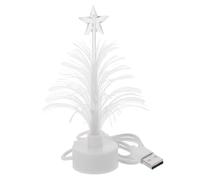 BESPORTBLE Mini árbol de Navidad LED para salpicadero de coche, árbol de Navidad de fibra óptica alimentado por USB con luces que cambian de color, decoración navideña para coches, hogar y oficina