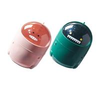 BESPORTBLE Mini Bote de Basura para Escritorio Tapa Abatible Diseño Dinosaurio Plástico Tamaño Compacto y Ligero Set de 2 Unidades Verde y Rosa Adecuado para Oficina Cocina y Baño