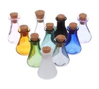 BESPORTBLE Mini Frascos de Vidrio para Hechizos y Deseos 10 Piezas Surtidas en 10 Colores Frascos Pequeños en Forma de Corazón Transparentes y Vacíos para Manualidades Decoraciones y