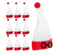 BESPORTBLE Mini Gorros Navideños de Felpa para Botellas de Vino 10 Piezas Decoración Festiva Pequeña para Fiestas Adornos para Muñecas y Manualidades Color Bola Roja