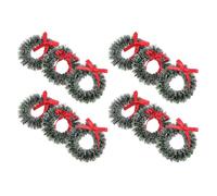 BESPORTBLE Mini Guirnalda Navideña Pequeña Artificial con Lazo 24 Piezas para Manualidades Decoración de Casas de Muñecas Ventanas y Chimeneas Adornos Navideños Miniatura Reutilizables