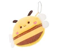 BESPORTBLE Mini Monedero de Peluche Abeja Ruborizada Llavero de Animal Multifuncional para Guardar Monedas, Auriculares y Llaves, Bolsito Portátil para Niñas Uso Diario Encantador Accesorio