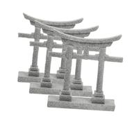 BESPORTBLE Miniatura Puerta Japonesa Shinto Decorativa para Acuarios y Jardines Zen Estatua Resistente Detallada para Paisaje Micro Ornamento Feng Shui para Peceras Gris