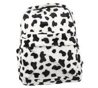 BESPORTBLE Mochila Escolar Estampado de Vaca Peluche, Mochila Portátil, Correas Ajustables, para Estudiantes Infantiles, Uso en Escuela y Actividades al Aire Libre, Tamaño Mediano