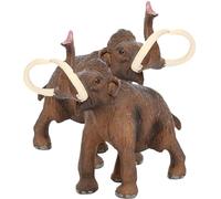 BESPORTBLE Modelo de Simulación de Mamut Prehistórico 2 Piezas de PVC Tamaño Medio Juguetes Educativos para Decoración de Animales Salvajes y Figuras de Vida Silvestre
