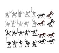 BESPORTBLE Modelo De Soldado De Plástico Modelo De Soldado De Caballería para Niños Set De 28 Piezas 8 Caballos 8 Caballería Juguetes Educativos para Juego y Colección