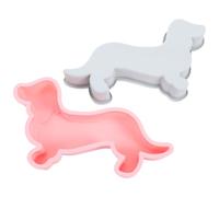 BESPORTBLE Molde de Silicona Antiadherente para Repostería Forma de Perro 2 Unidades Grandes Azul Claro y Rosa Resistente al Calor para Pasteles Galletas y Dulces