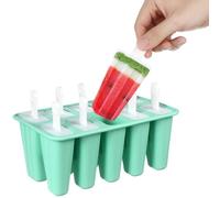 BESPORTBLE Molde para Helado de Silicona Verde 10 Cavidades, Molde Práctico para Hacer Paletas y Cubitos de Hielo, Herramienta Creativa para Verano y Postres Caseros