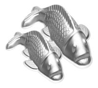 BESPORTBLE Molde para Tortas de Arroz y Chocolate Diseño de Pez Koi, Aluminio, Set de 2 Tamaños, Herramienta para Hornear y Decorar Postres