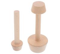 BESPORTBLE Moldes de Madera para Mini Tartas y Muffins Doble Base 2 Piezas Apisonador para Cocina y Horneado Doméstico