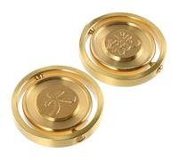 BESPORTBLE Moneda Antiestrés de Latón Macizo Set 2 Piezas Juguete Giratorio Ergonómico para Escritorio Diseño Minimalista para Estudiantes y Oficina Alivio del Estrés y Productividad
