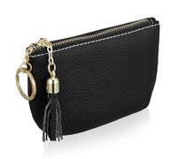 BESPORTBLE Monedero de Cuero Negro para Mujer Monedero con Resistente Cartera con Compartimentos Múltiples Pequeño Bolso Multifuncional para Monedas y Tarjetas Práctico y Duradero