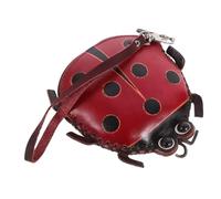 BESPORTBLE Monedero de Mujer Forma de Mariquita de Cuero, Diseño Cremallera, Estilo Caricatura, Compacto y Fácil de Llevar para Obsequio en Navidad o San Valentín