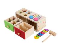 BESPORTBLE Montessori Juguete de Madera para Clasificación de Colores y Formas Caja Educativa Interactiva para Niñas Desarrollo de Habilidades Motoras Finas y Reconocimiento Sensorial para