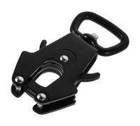 BESPORTBLE Mosquetón de Liberación Rápida de Metal Negro Mate 25 MM Gancho Resistente Cierre a Presión para Correas y Collares de Perro Clip Giratorio Duradero para Uso Paseos y