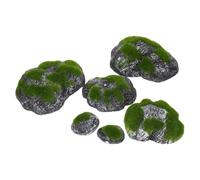 BESPORTBLE Musgo Artificial Realista Piedras Falsas Gris, Set de 6 Piezas para Decoración de Micropaisajes, Relleno de Jarrones y Adornos de Jardinería Interior y Exterior