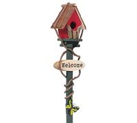 BESPORTBLE Nido de Pájaro bebederos para pájaros al Aire Casas de pájaros para Exterior decoración Jardin Exterior casita Jardin estaca de Hierba estaca de la casa del pájaro Rota