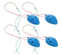 BESPORTBLE Ocarina de 6 Agujeros Mini, Instrumento Musical Tradicional de Plástico Azul, 4 Unidades, Práctica y Decoración Adecuado para Principiantes y Uso Infantil Color Aleatorio