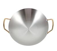 BESPORTBLE Olla de Acero Inoxidable 24 Cm Asas Dobles, Sartén Wok Antiadherente para Cocina Doméstica y Profesional, Utensilio Versátil para Estufa y Restaurante