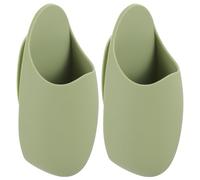 BESPORTBLE Organizador de Pared 2 Piezas para Cepillos de Dientes Eléctricos y Maquinillas de Afeitar, Soporte Multiuso para Baño y Cocina, Silicona Segura Color Verde Matcha, Ahorro