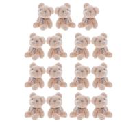 BESPORTBLE Ositos de Peluche Miniatura Aterciopelados 15 Unidades Color Leche Agujero para Decoración DIY Adornos Colgantes para Bodas Shower y Manualidades