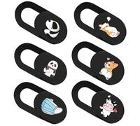 BESPORTBLE Pack de 6 Fundas Protectoras para Cámara de Tablet y Portátil, Diseño Ultrafino de Abs Tapa Deslizante y Patrón de Dibujos Animados Adecuado para Hogar y Empresas