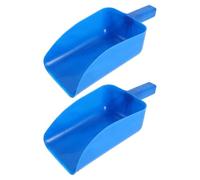 BESPORTBLE Pala de Alimentación de Plástico Azul Gruesa Grande 2 Piezas 23x15 Cm para Granja Herramienta Agrícola Pala de Granero para Comida de Ganado Aves Corral y Rancho