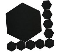 BESPORTBLE Panel De Aislamiento Acústico Autoadhesivo De Fieltro Hexagonal 12 Piezas Color Negro Panel Decorativo Para Reducción De Ruido Adecuado Para Salas Oficinas y Aulas