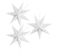 BESPORTBLE Pantalla de Lámpara Colgante de Estrella de Papel Blanca 45 Cm, Set de 3 Piezas, Linterna Decorativa Reutilizable para Iluminación Interior, Decoración Festiva y Navideña en Hogar