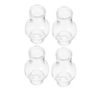 BESPORTBLE Pantallas de Cristal Transparentes para Lámpara de Aceite Vintage 4 Piezas Resistente al Viento y Altas Temperaturas Accesorio para Lámparas de Queroseno en Decoración y