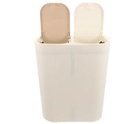 BESPORTBLE Papelera Doméstica Doble Capa Tapa, Cubo de Basura Plástico Blanco para Separación Seca y Húmeda, Diseño Compacto para Cocina y Oficina, Contenedor Basura Color Aleatorio