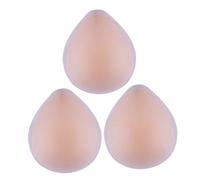 BESPORTBLE Pastillas Pecho De Mujer Impermeables De Silicona 3 Piezas, Adhesivas Reutilizables, Talla l Para Natación y Uso Bikini