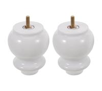 BESPORTBLE Patas de Madera Maciza para Muebles 2 Unidades 10 CM de Altura Color Blanco Soporte para Sofá Mesa Cómoda y Armario Accesorio Resistente y Multifuncional para Renovación de