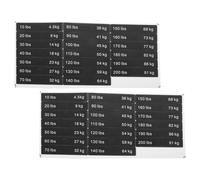 BESPORTBLE Pegatinas para Pesas de Fitness 2 Piezas Etiquetas Adhesivas Negras Números Blancos 10-200 LB Cada 10 LB Identificación Clara para Máquinas y Bloques de Pesas Gimnasios y