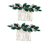 BESPORTBLE Peine Lateral De Cristal Para Novia y Niñas - Accesorio Elegante Con Gemas Verdes - Ideal Para Bodas y Eventos Especiales