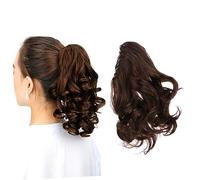 BESPORTBLE Peluca de Sintéticas con Clip Extensiones Postizo para Mujeres y Niñas Marrón