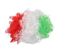 BESPORTBLE Peluca Esponjosa Colores Bandera Mexicana Tocado de Disfraz para Aficionados al Fútbol Talla Única Fibra PET Transpirable para Fiestas Cosplay y Eventos Deportivos