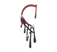 BESPORTBLE Pendiente Ear Cuff Halloween para Mujer Diseño Cráneo Lava Realista con Goteante Joyería Gótica Clip Oreja Derecha Accesorio Espeluznante para Cosplay y Diario