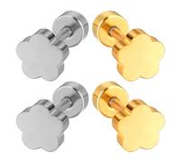 BESPORTBLE Pendientes de Aro Anchos de Plata y Oro 2 Pares para Mujer Diseño Minimalista y Cierre Seguro, Ideales para Eventos y Uso Casual