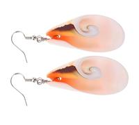 BESPORTBLE Pendientes de Caracola y Gotas para Oídos Estilo Playa, Colgantes Simples de Resina en Color Claro, para Mujer, Verano y Uso Diario, Tamaño Mediano