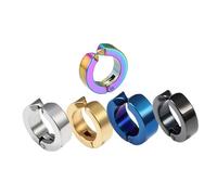 BESPORTBLE Pendientes de Clip Estilo Punk para Hombre, 5piezas de Acero Inoxidable, Accesorios de Oreja Creativos y Fáciles de Llevar para Moda Urbana Color Aleatorio