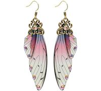 BESPORTBLE Pendientes de Imitación de Alas de Cigarra Creativos Diseño Animal Estilo Retro en Plástico, Colgantes Largos para Mujer, Perfectos para Bodas y Fiestas como Obsequio Original