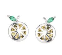 BESPORTBLE Pendientes De Limón Plata Incrustada Gemas Aros Orejas Forma De Rodaja De Limón Accesorios Orejas Gotas Decorativas Pendientes Frutas Mujer