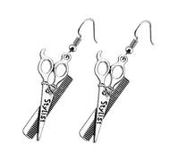 BESPORTBLE Pendientes De Mujer Creativos Con Diseño De Tijeras y Peine Peluquero Aretes Colgantes Ligeros y Cómodos Accesorio De Moda Único Para Uso Diario y Fiestas