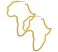 BESPORTBLE Pendientes de Mujer Diseño de Mapa Africano Dorado, Ligeros y Exagerados, Joyería Única de Metal Hueco para Fiesta, Boda y Uso Diario, Par de Aretes Modernos