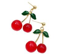 BESPORTBLE Pendientes Forma De Cereza Para Mujeres Aretes y Elegantes Joyería Para Diseño Divertido y Cómico y Dorado