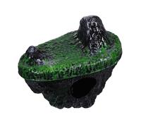 BESPORTBLE Piedra Flotante para Acuario con Diseño Realista Isla Suspensa para Paisajismo de Peceras Refugio Seguro para Betta con Cueva Oculta Decoración Ligera y Versátil para Tanques de