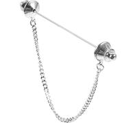 BESPORTBLE Pin De Corbata Para Hombre Pasador De Cuello Decorativo Con Cadena Pin De Collar Metálico Para Camisas Broche De Camisa Con Diseño Elegante Color Plateado